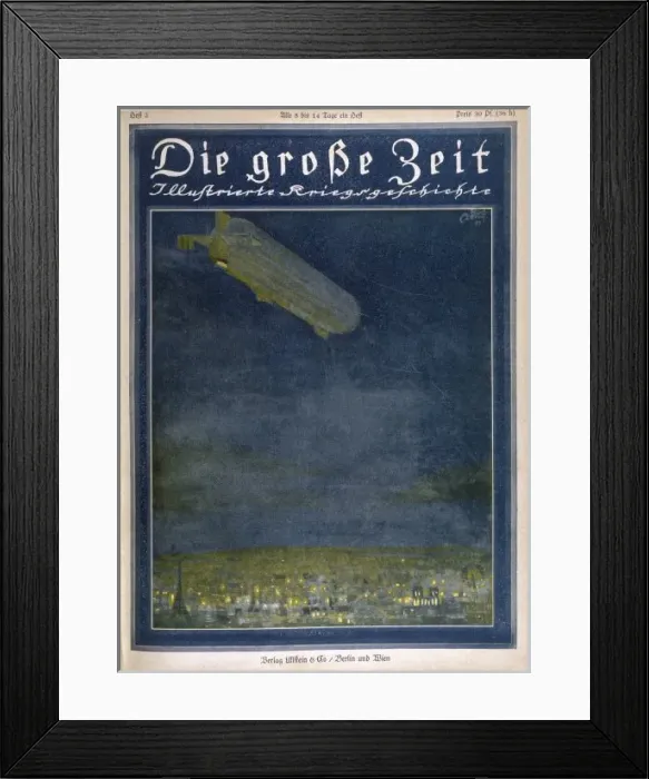 Framed Print : Zeppelin over Paris 1914 Framed Print : Zeppelin over Paris 1914