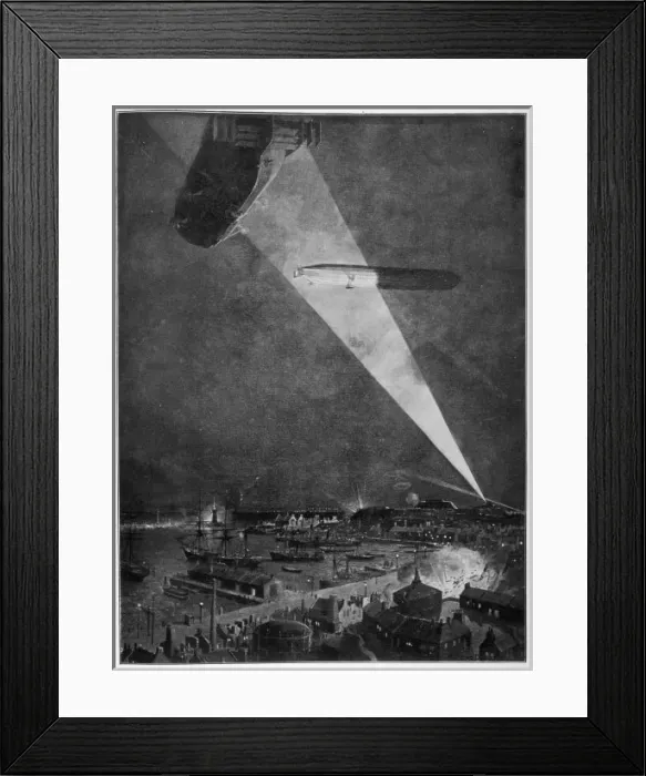 Framed Print : Zep over English Coast Framed Print : Zep over English Coast