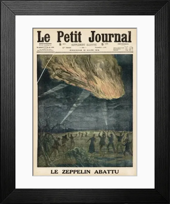Framed Print : Zep Downed over France Framed Print : Zep Downed over France