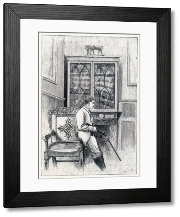 Framed Print : Man in Gun Room 1886 Framed Print : Man in Gun Room 1886