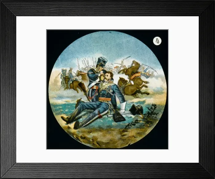 Framed Print : Battle Scene / Lantern 19C Framed Print : Battle Scene / Lantern 19C