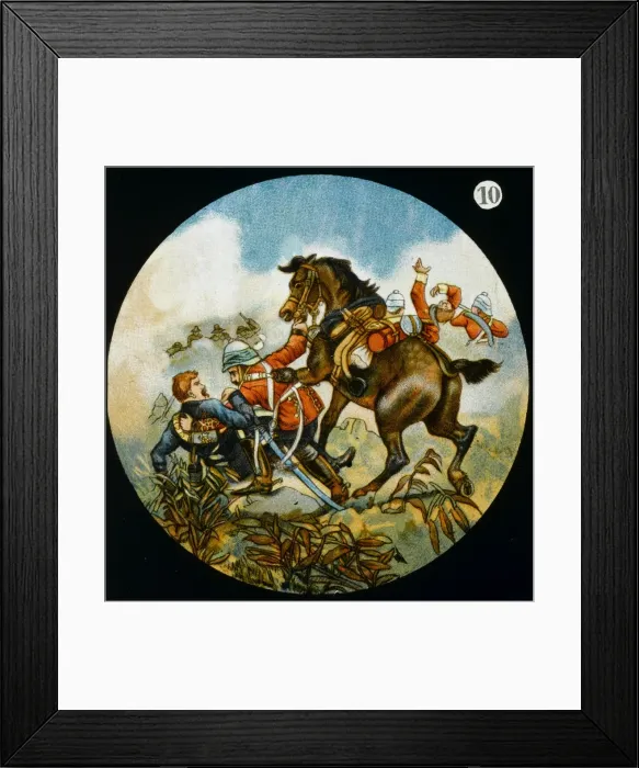 Framed Print : Battle Scene / Lantern 19C Framed Print : Battle Scene / Lantern 19C
