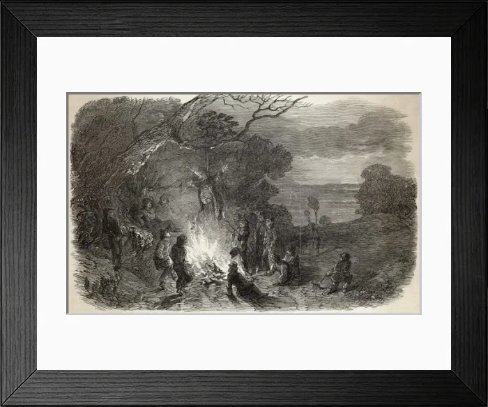 Framed Print : Burning the Guy / 1848 Framed Print : Burning the Guy / 1848