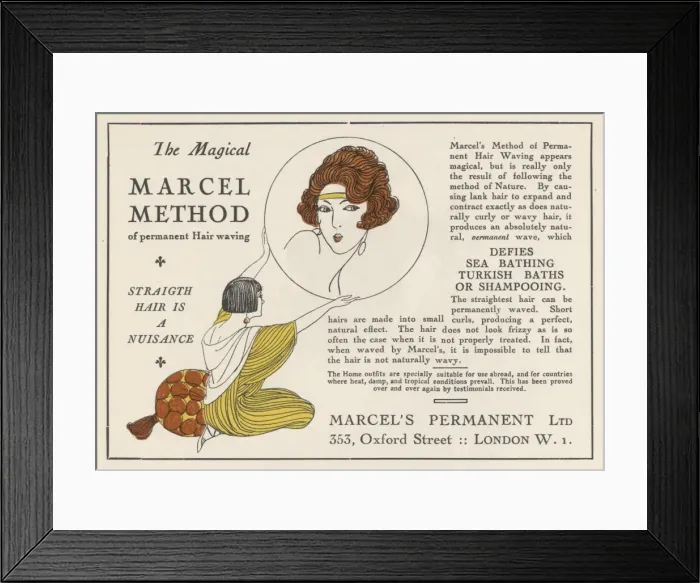 Framed Print : Advert / Marcel Hairwave Framed Print : Advert / Marcel Hairwave