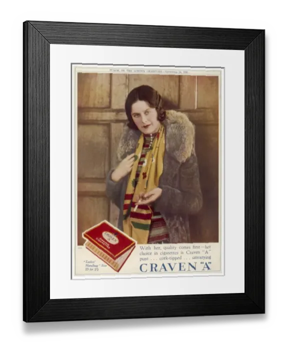 Framed Print : Craven Cigarettes Framed Print : Craven Cigarettes