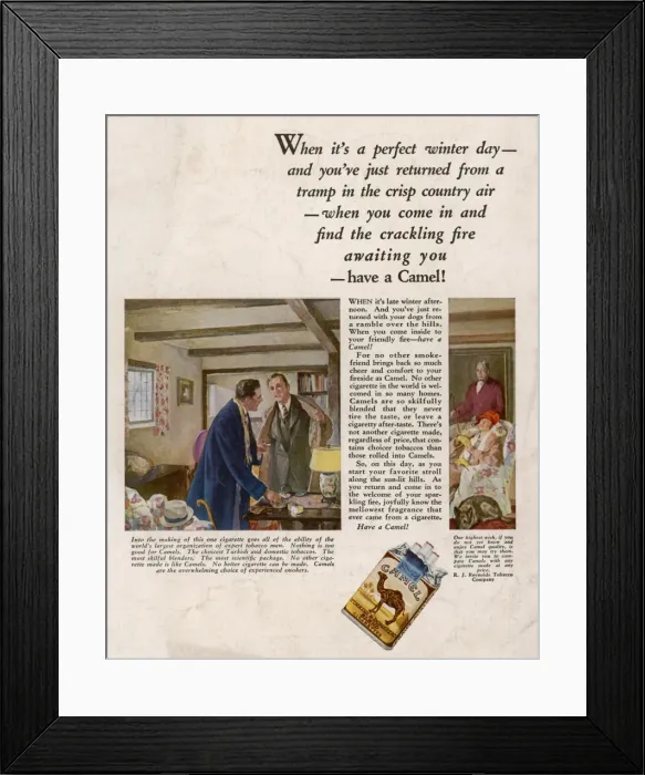 Framed Print : Advert / Camel Cigs 1926 Framed Print : Advert / Camel Cigs 1926