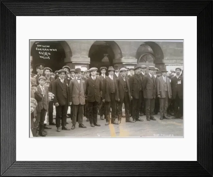 Framed Print : New Recruits / Wwi / Wells Framed Print : New Recruits / Wwi / Wells