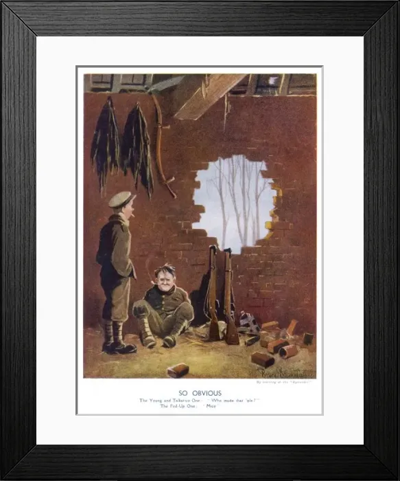 Framed Print : Ww1 Cartoon / So Obvious Framed Print : Ww1 Cartoon / So Obvious