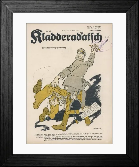Framed Print : Ww1 Cartoon / Hindenburg Framed Print : Ww1 Cartoon / Hindenburg