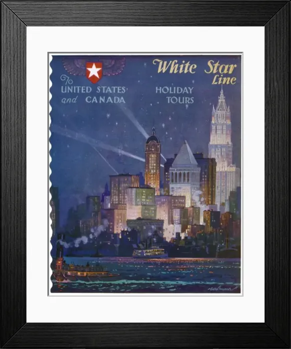 Framed Print : Advert / White Star to USA Framed Print : Advert / White Star to USA