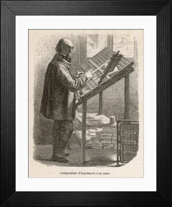 Framed Print : Compositor at Work Framed Print : Compositor at Work