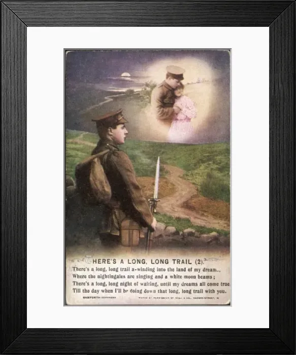 Framed Print : Ww1 Postcard Long Trail Framed Print : Ww1 Postcard Long Trail
