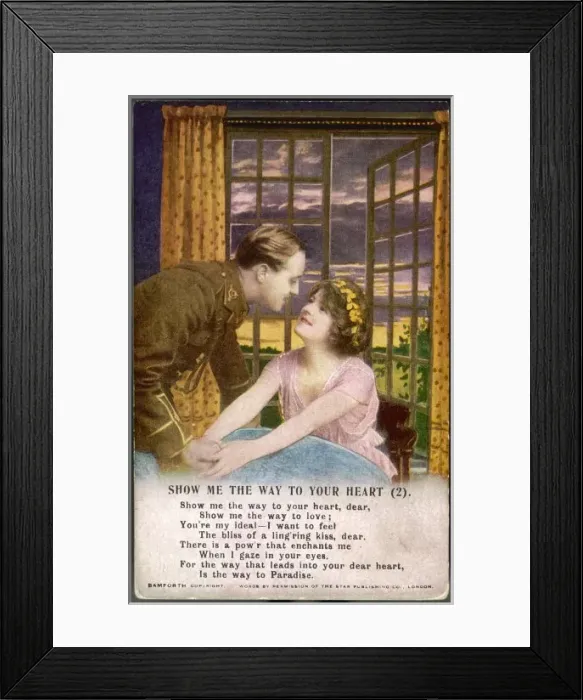 Framed Print : Ww1 Postcard Heart 1914 Framed Print : Ww1 Postcard Heart 1914