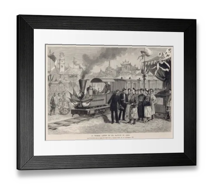 Framed Print : Train in China 1886 Framed Print : Train in China 1886