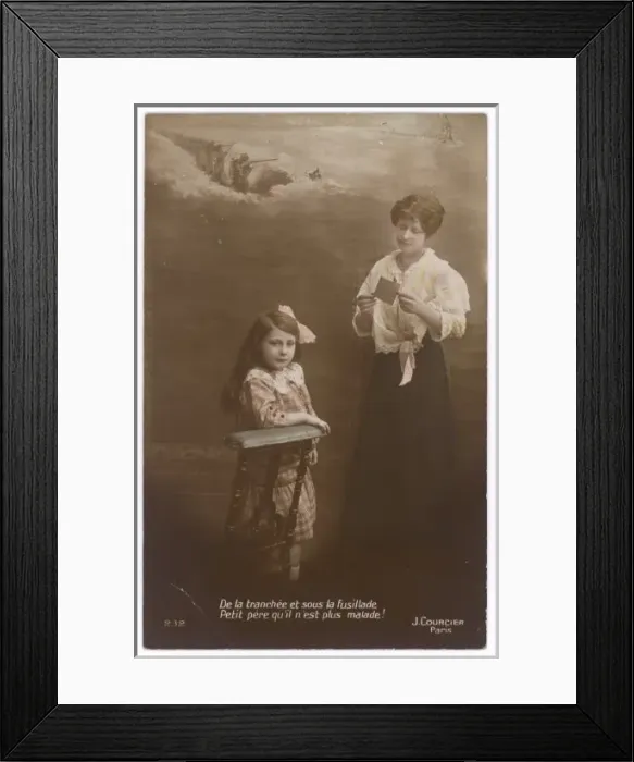 Framed Print : Ww1 Postcard at Home Framed Print : Ww1 Postcard at Home