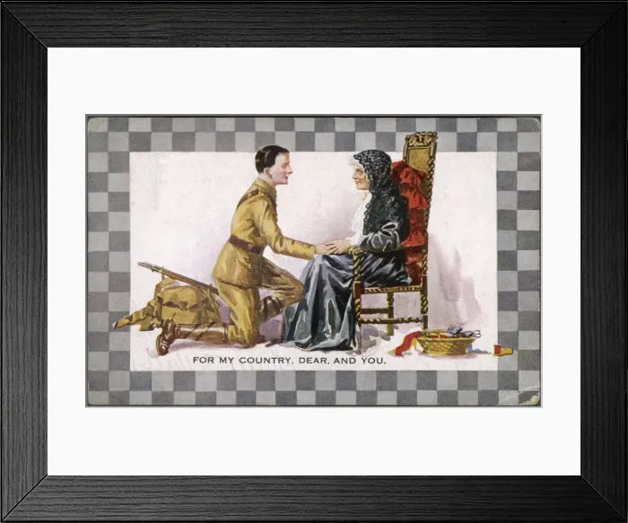 Framed Print : Ww1 Postcard Parting Son Framed Print : Ww1 Postcard Parting Son
