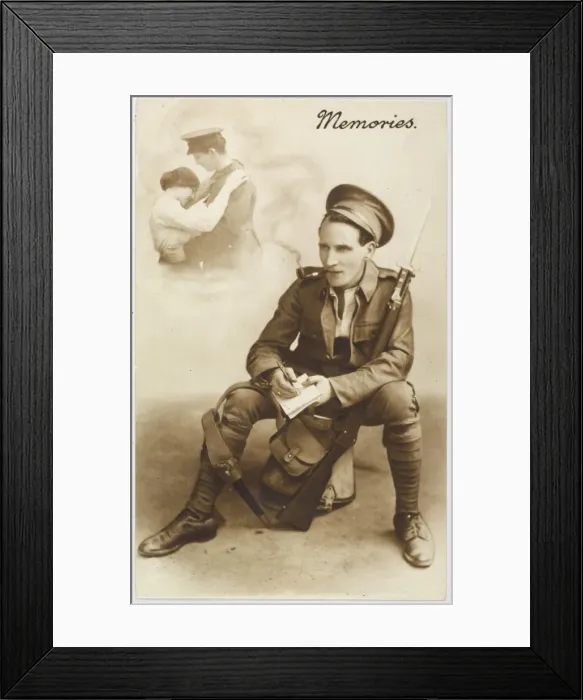 Framed Print : Ww1 Postcard Memories Framed Print : Ww1 Postcard Memories