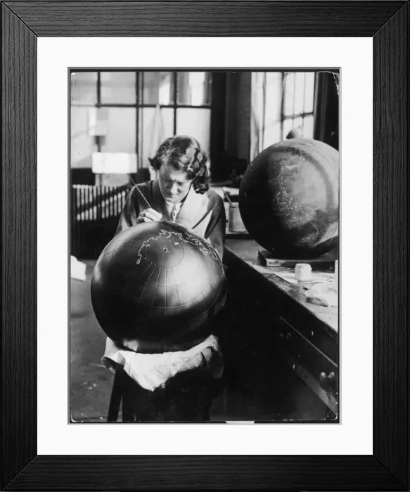 Framed Print : Painting a Globe Framed Print : Painting a Globe