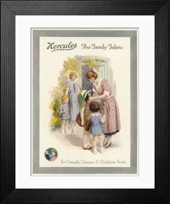 Framed Print : Advert / Hercules Fabrics Framed Print : Advert / Hercules Fabrics