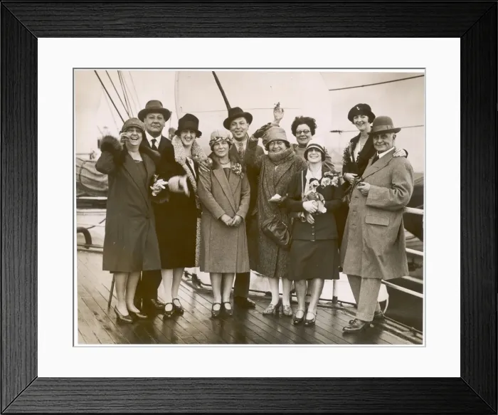 Framed Print : Ship Passengers 1927 Framed Print : Ship Passengers 1927
