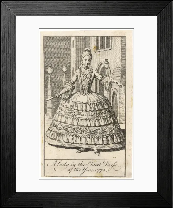 Framed Print : Lady in Court Dress 1770 Framed Print : Lady in Court Dress 1770