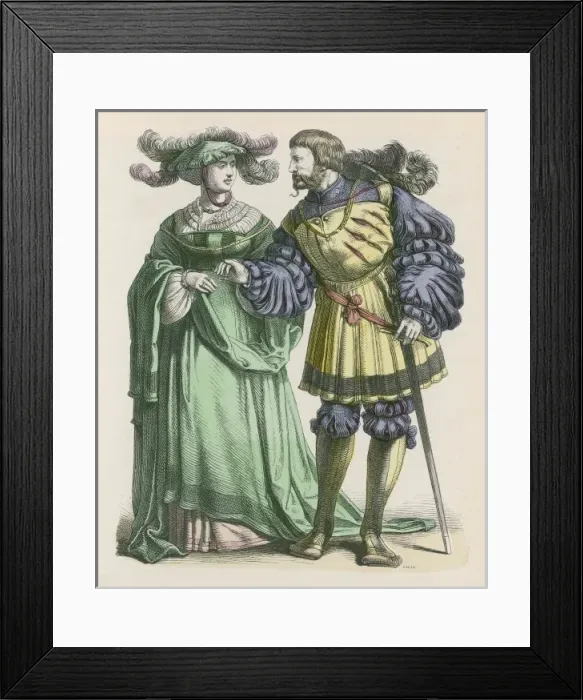 Framed Print : Well to do Germans 1515 Framed Print : Well to do Germans 1515