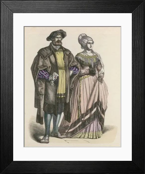Framed Print : Well to do German Pair Framed Print : Well to do German Pair