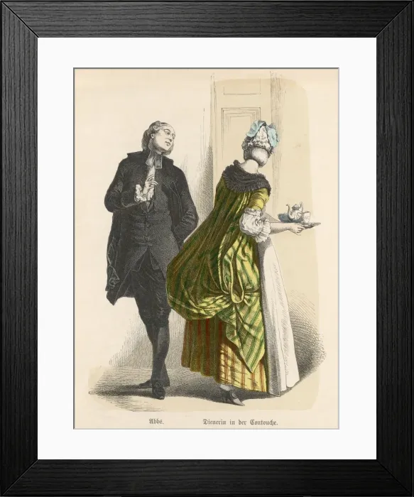 Framed Print : Abbe and Housemaid 1780 Framed Print : Abbe and Housemaid 1780