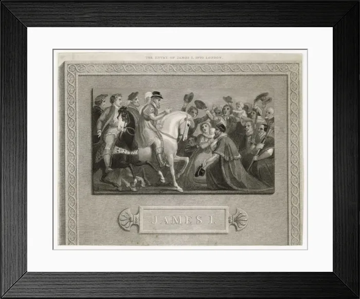 Framed Print : James I Enters London