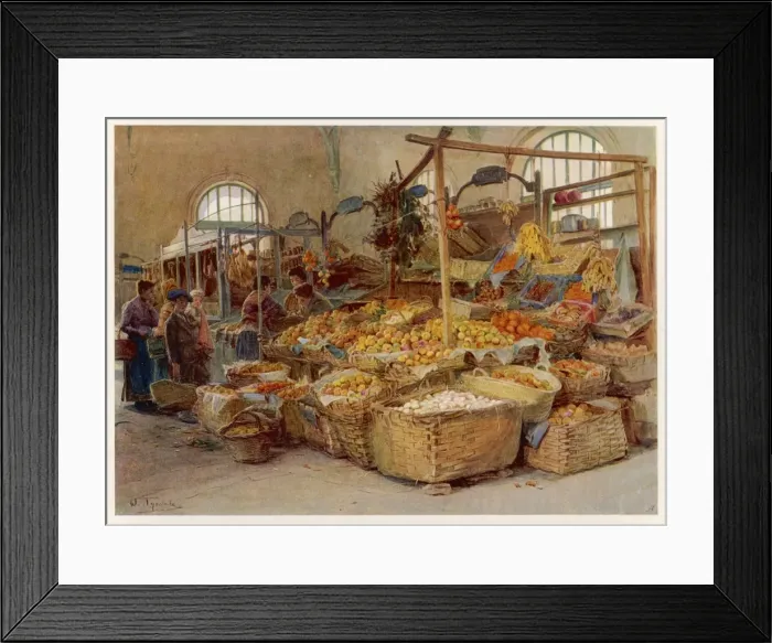 Framed Print : Market at Mentone / 1906 Framed Print : Market at Mentone / 1906