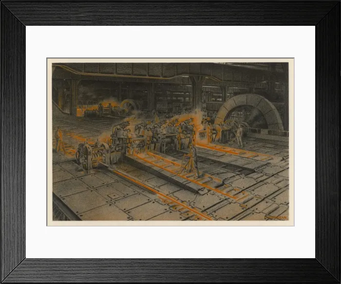 Framed Print : French Steel Works / 1930 Framed Print : French Steel Works / 1930
