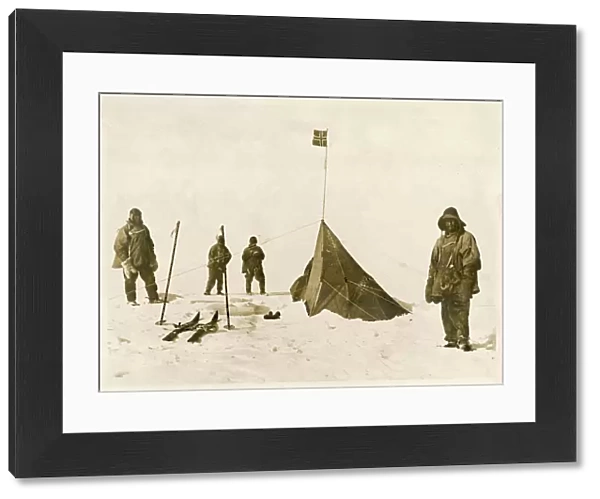 Scott at Amundsens Tent