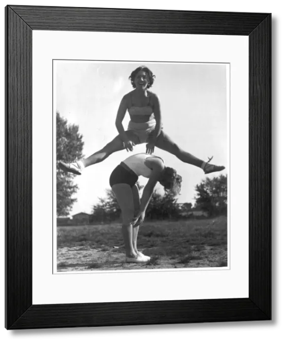 Framed Print : Keep Fit Leapfrog / 1940 Framed Print : Keep Fit Leapfrog / 1940