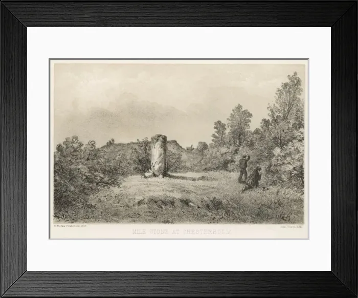 Framed Print : Mile-Stone - Chesterholm Framed Print : Mile-Stone - Chesterholm