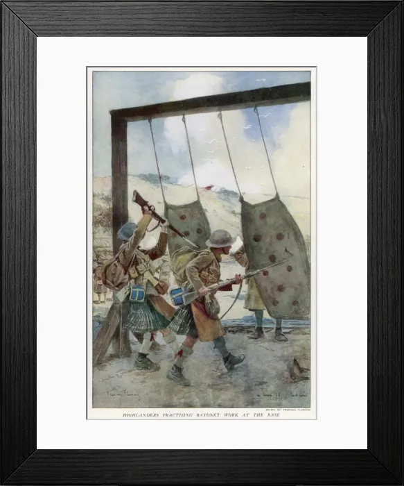 Framed Print : Bayonet Drill  /  Ww1  /  1918