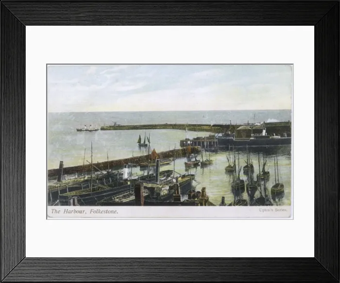 Framed Print : Folkestone / Harbour 1904 Framed Print : Folkestone / Harbour 1904