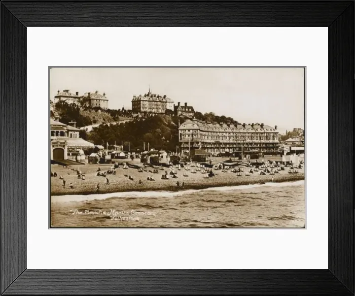Framed Print : Folkestone / Beach 1931 Framed Print : Folkestone / Beach 1931