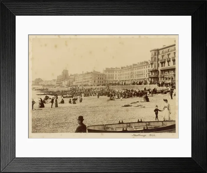 Framed Print : Hastings / Beach 1892 Framed Print : Hastings / Beach 1892