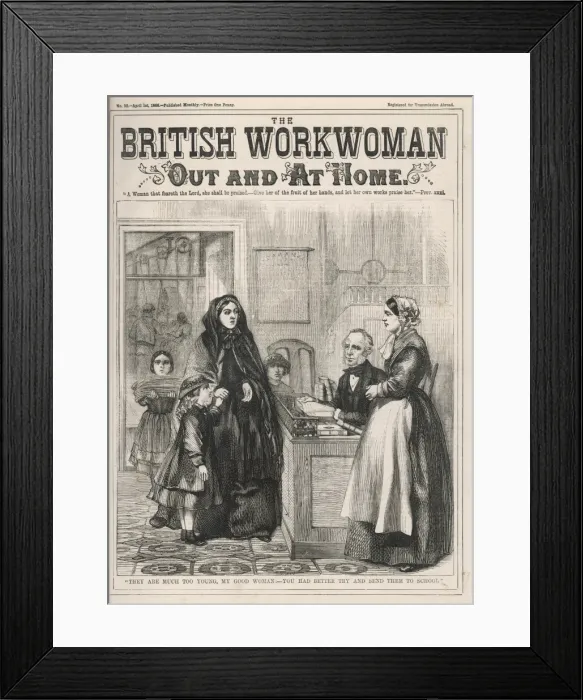 Framed Print : Too Young to Work 1866 Framed Print : Too Young to Work 1866