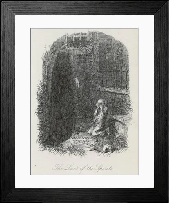 Framed Print : Scrooge & Last Spirit Framed Print : Scrooge & Last Spirit