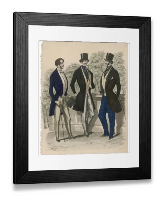 Framed Print : Fashion Plate / 1845 / Men Framed Print : Fashion Plate / 1845 / Men