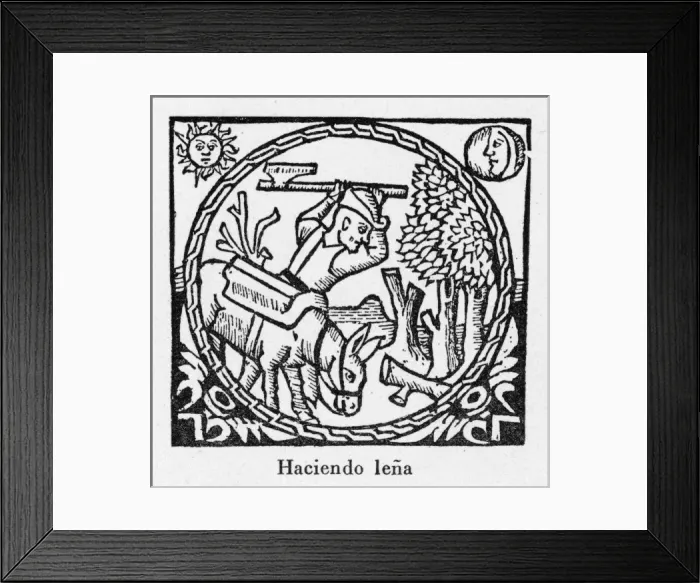 Framed Print : Catalan Farmer Felling Framed Print : Catalan Farmer Felling