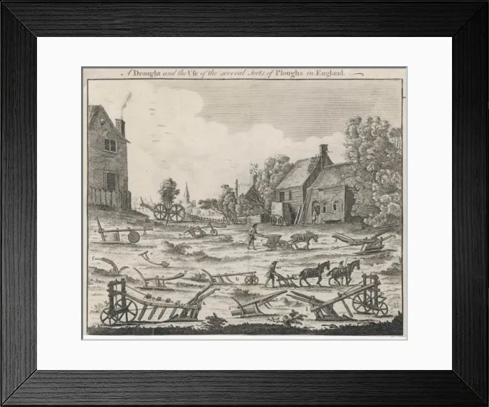 Framed Print : Ploughing Circa 1745