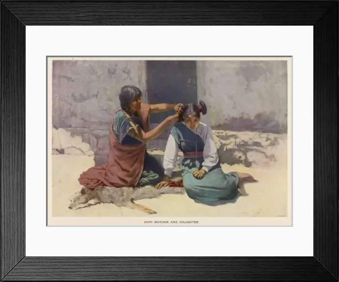 Framed Print : Hopi Hairdressing Framed Print : Hopi Hairdressing