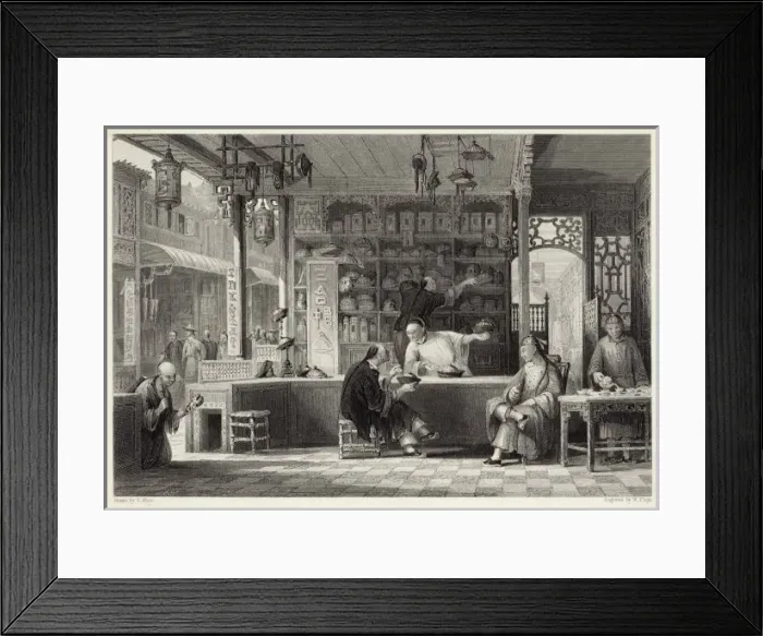 Framed Print : Cap Vendors Shop, China Framed Print : Cap Vendors Shop, China