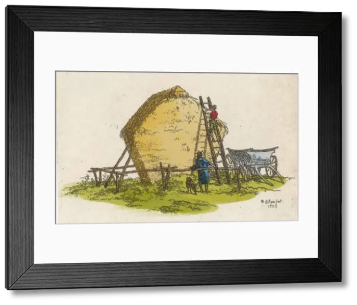 Framed Print : Building a Haystack Framed Print : Building a Haystack