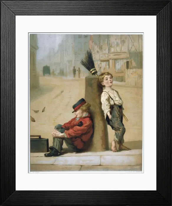 Framed Print : Telegraph Boy & Sweeper