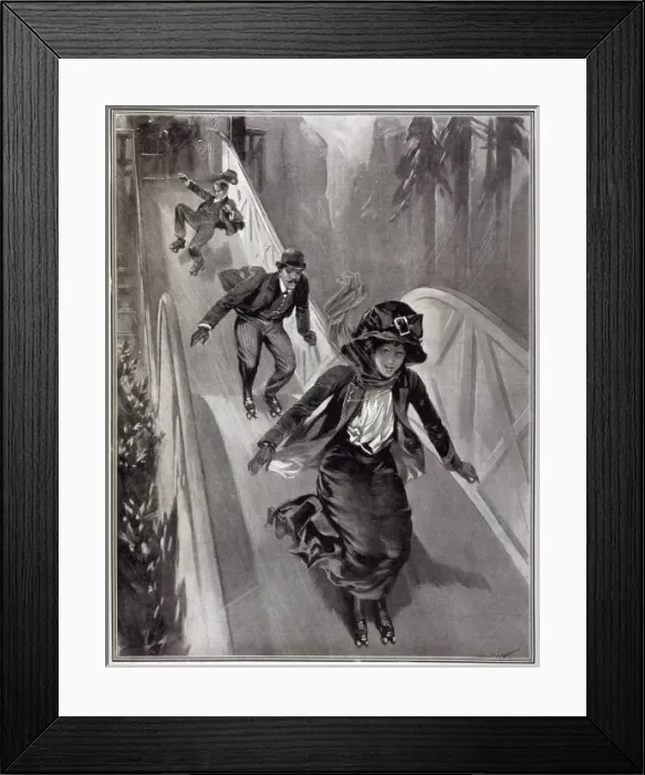 Framed Print : Skating Switchback 1909 Framed Print : Skating Switchback 1909