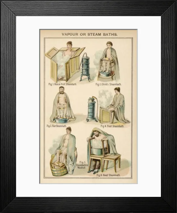 Framed Print : Steam Baths 1898 Framed Print : Steam Baths 1898