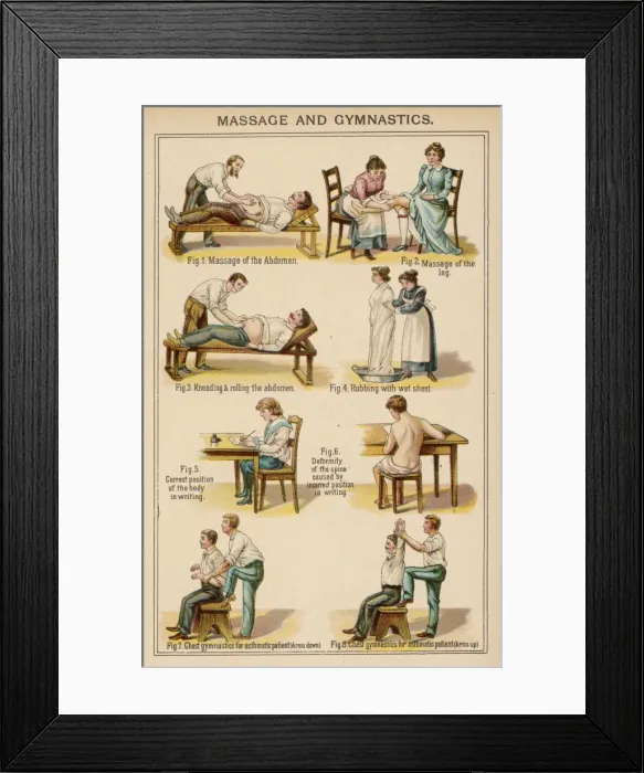 Framed Print : Massage & Gymnastics Framed Print : Massage & Gymnastics